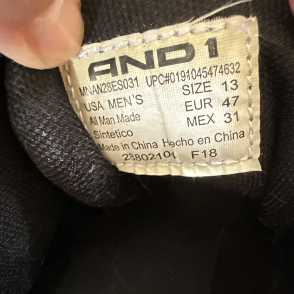 And1 Men Size‎ 13 Gray Athletic Basketball Shoes Sneakers #28802104